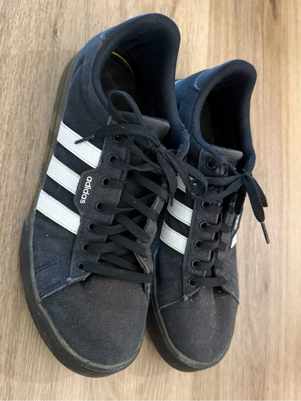 adidas Black Sneakers with White Three-Stripes